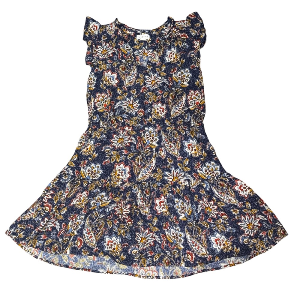 Velvet by Graham & Spencer Floral Paisley Tie Waist Mini Dress Size Medium